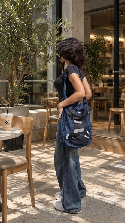 Guitar denim cross bag