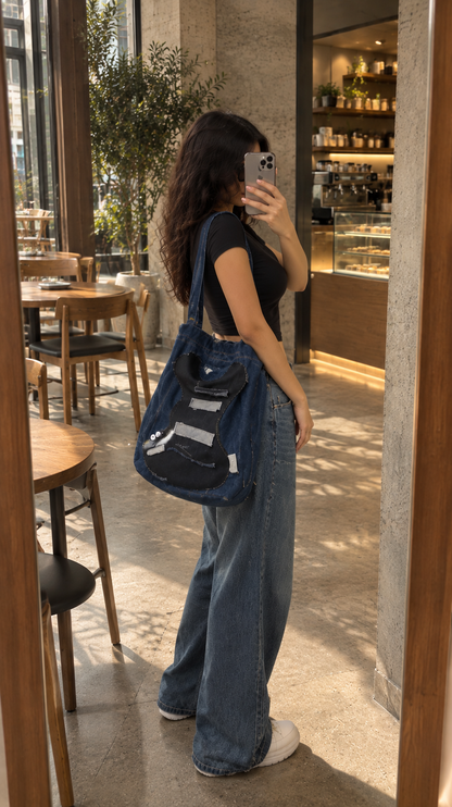 Guitar denim cross bag