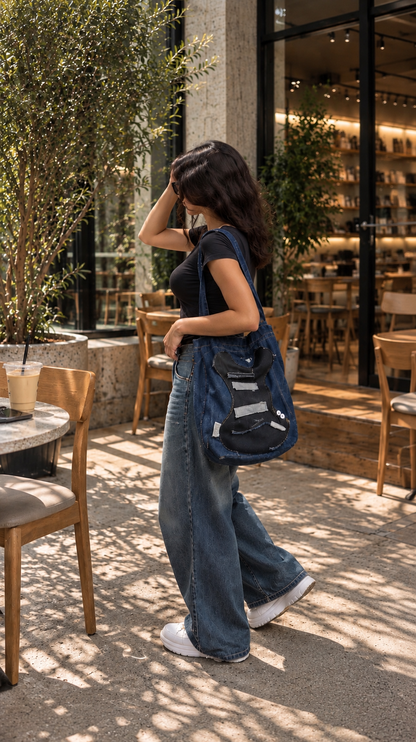 Guitar denim cross bag