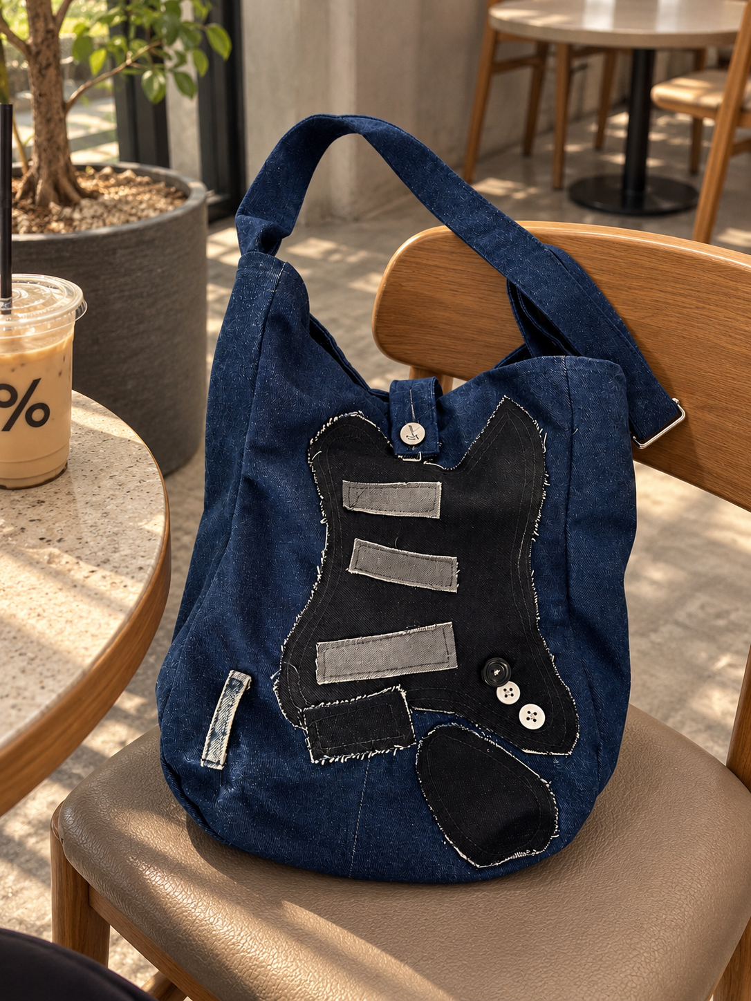 Guitar denim cross bag
