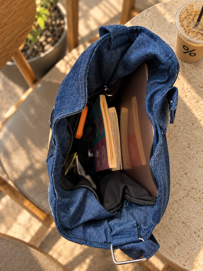 Guitar denim cross bag