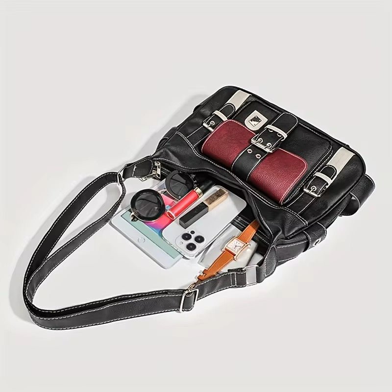 Black x Maroon leather bag - CLOUD9