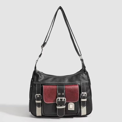 Black x Maroon leather bag - CLOUD9