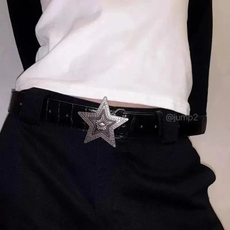 BLACK Y2K STAR BELT - CLOUD9