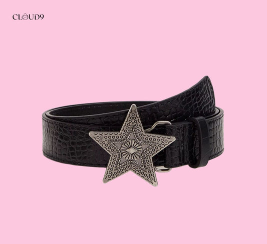 BLACK Y2K STAR BELT - CLOUD9
