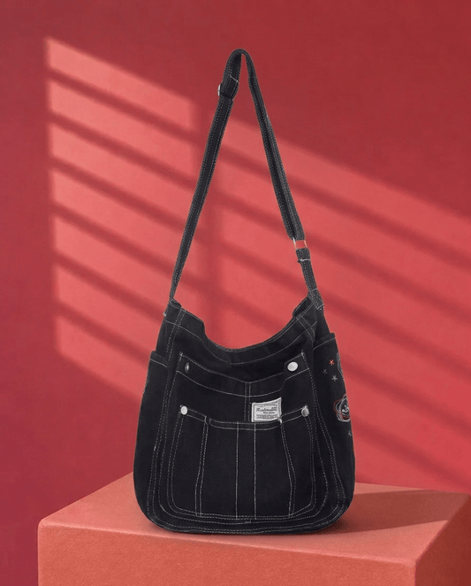 EMBROIDERED DENIM BAG - CLOUD9