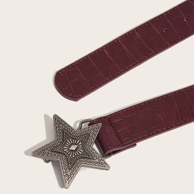 MAROON Y2K STAR BELT - CLOUD9