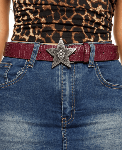 MAROON Y2K STAR BELT - CLOUD9