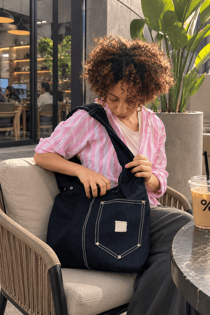 Raw denim shoulder bag - CLOUD9