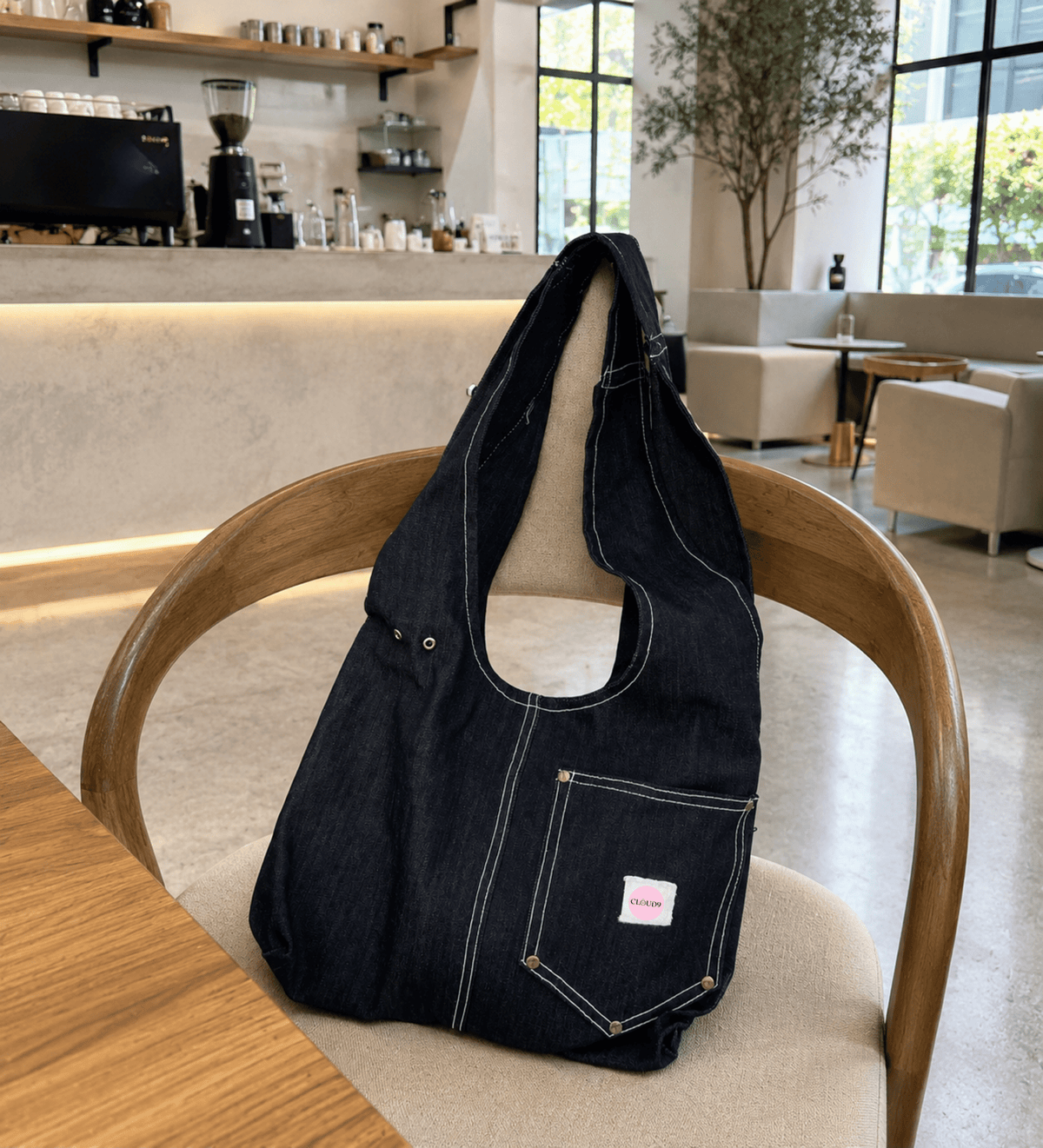 Raw denim shoulder bag - CLOUD9