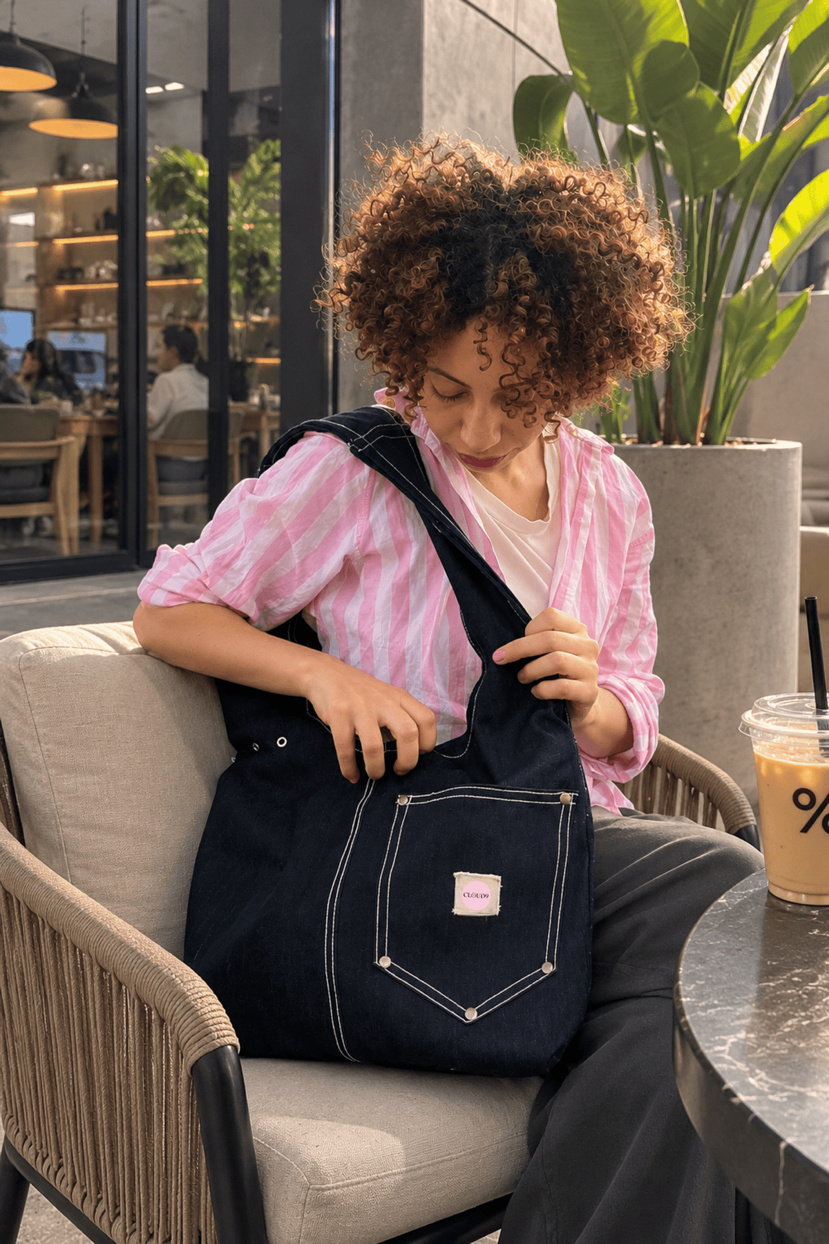 Raw denim shoulder bag - CLOUD9