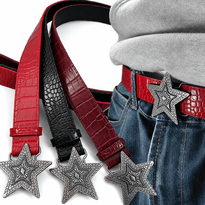 RED Y2K STAR BELT - CLOUD9