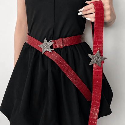 RED Y2K STAR BELT - CLOUD9